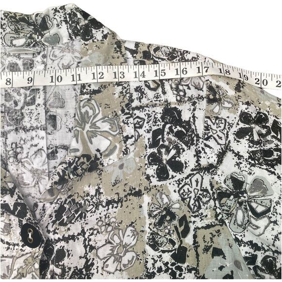 Habitat Clothes to Live In Linen Jacket Size L Lagenlook Art to Wear Floral - Picture 10 of 12